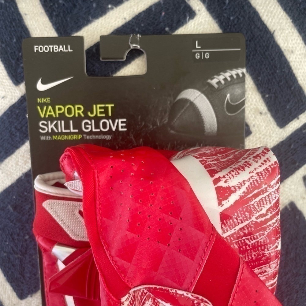Nike Vapor Jet 4.0 Football Receiver Gloves Youth Large University Red/White - Picture 2 of 3